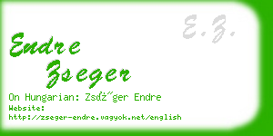 endre zseger business card